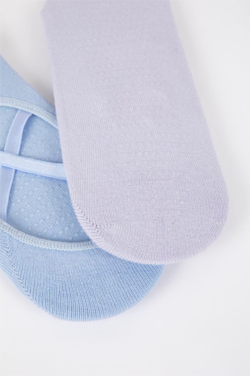 WOMAN Light Blue 2 piece Cotton Pilates Socks