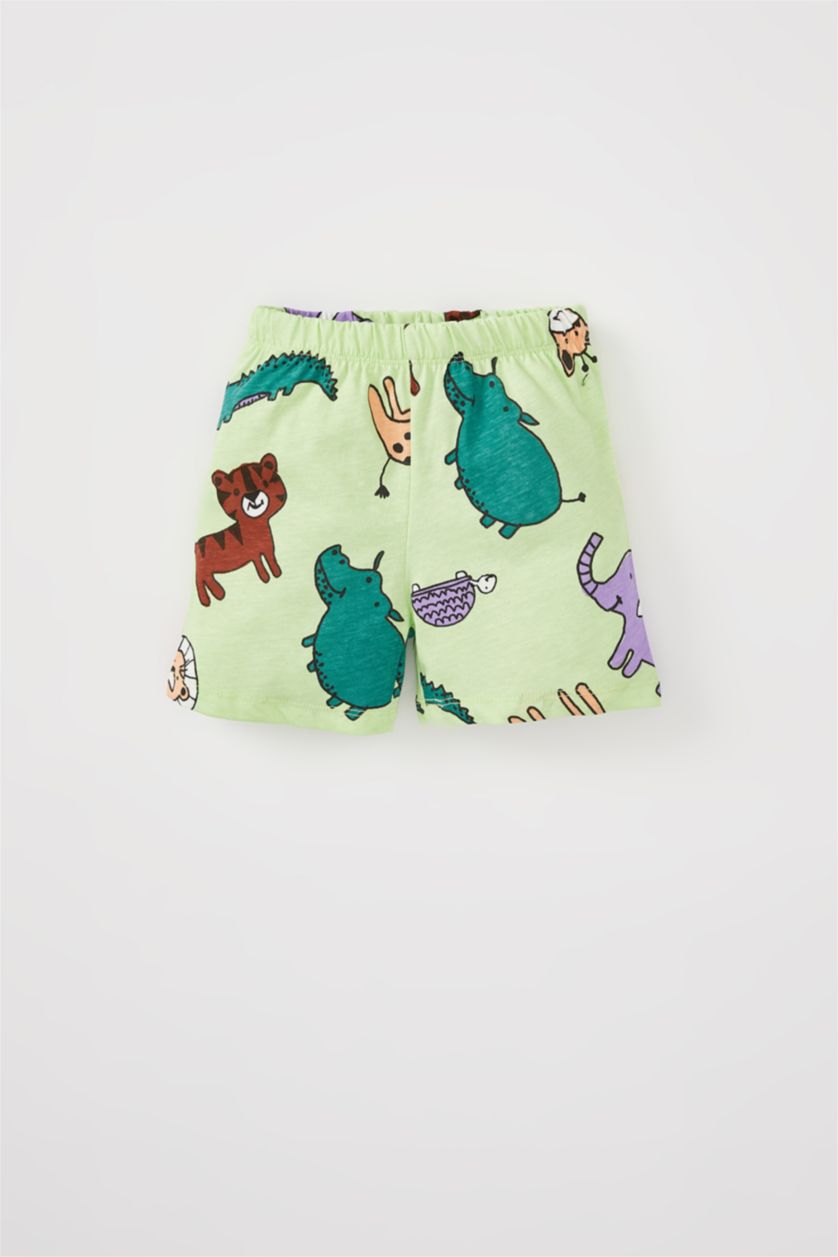 BÉBÉ GARÇON Bleu Ensemble short et t-shirt à manches courtes imprimé animal amusant pour bébé garçon