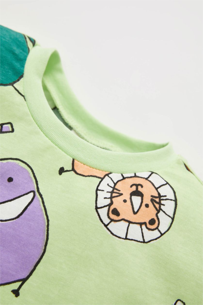 BÉBÉ GARÇON Bleu Ensemble short et t-shirt à manches courtes imprimé animal amusant pour bébé garçon