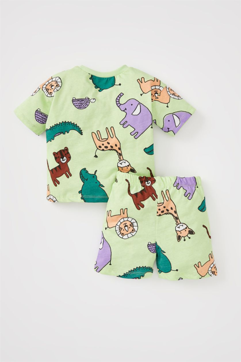 BÉBÉ GARÇON Bleu Ensemble short et t-shirt à manches courtes imprimé animal amusant pour bébé garçon