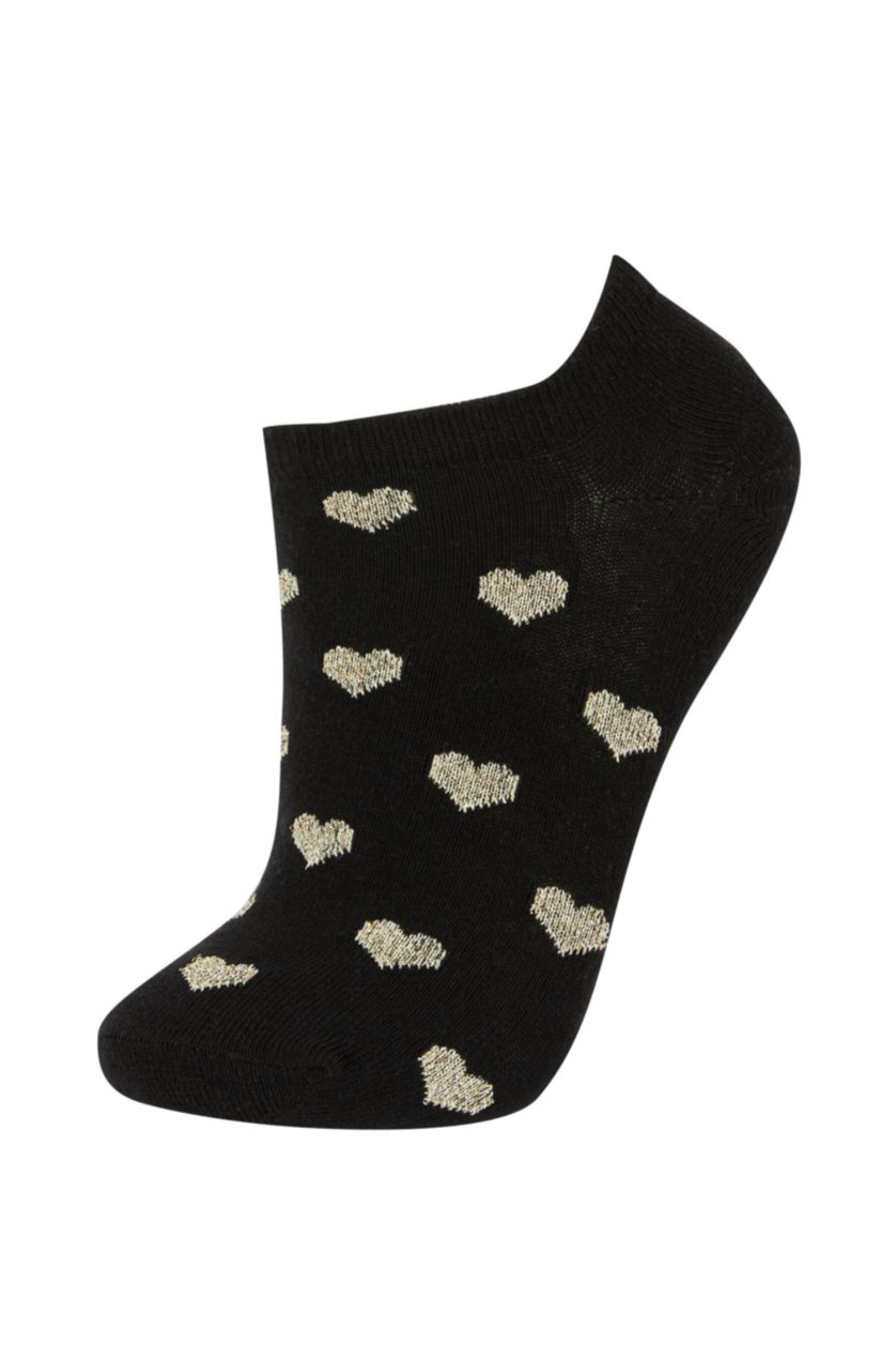 Kadın Siyah Kadın 3'lü Pamuklu Patik Çorap