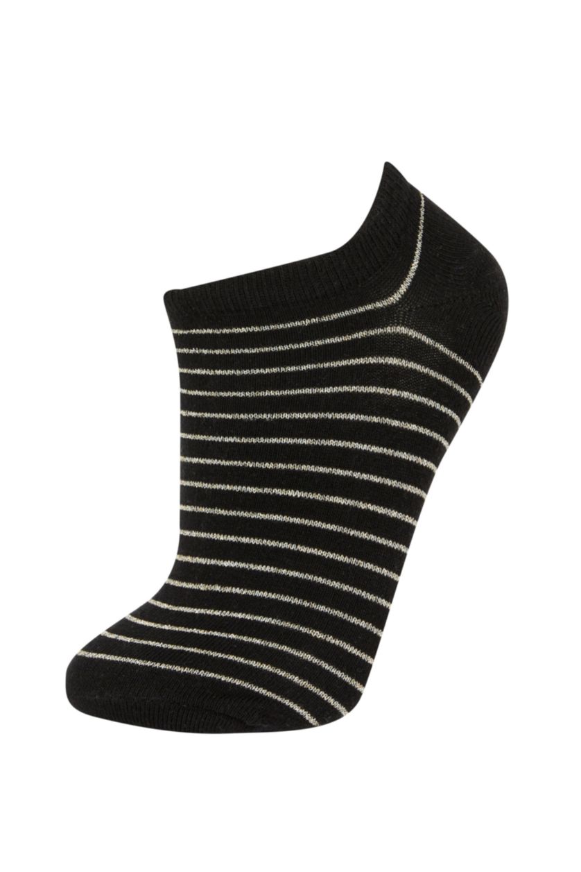 Kadın Siyah Kadın 3'lü Pamuklu Patik Çorap