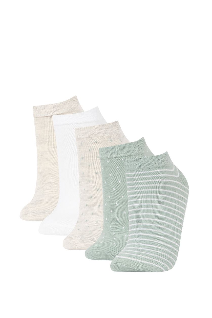 WOMAN MIXED Women 5 Pack Cotton Booties Socks