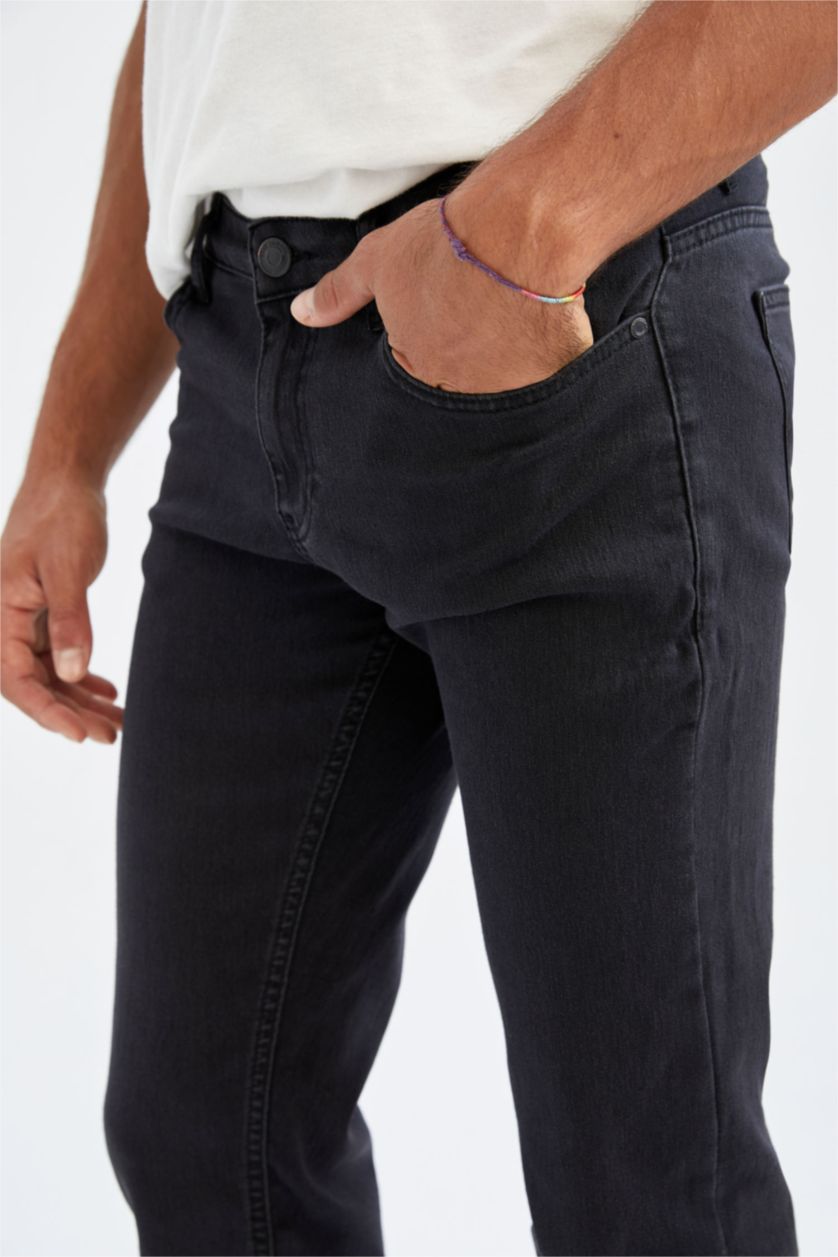 HOMME Anthracite Jean Sergio Coupe Droite À Taille Normale