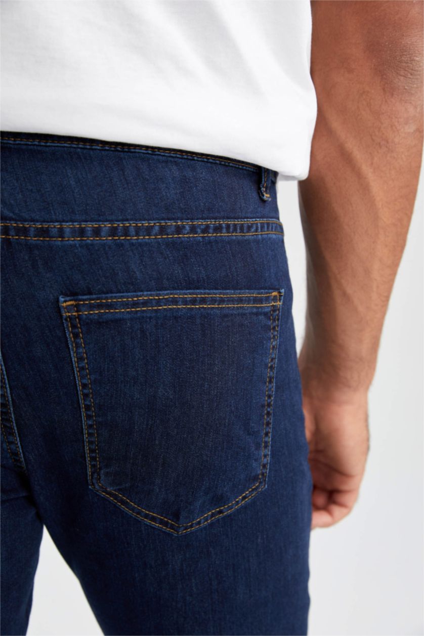 HOMME Bleu Foncé Jean Sergio Coupe Droite À Taille Normale