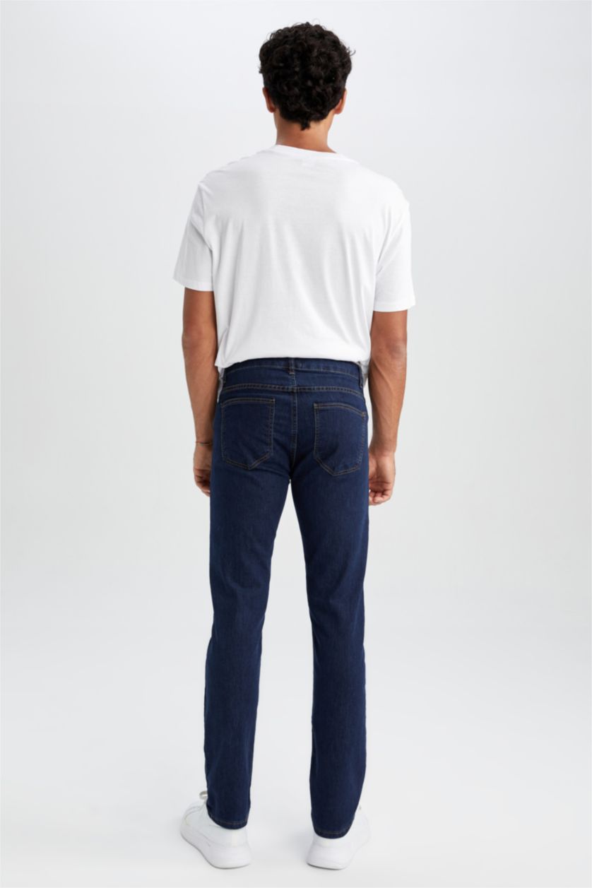 HOMME Bleu Foncé Jean Sergio Coupe Droite À Taille Normale