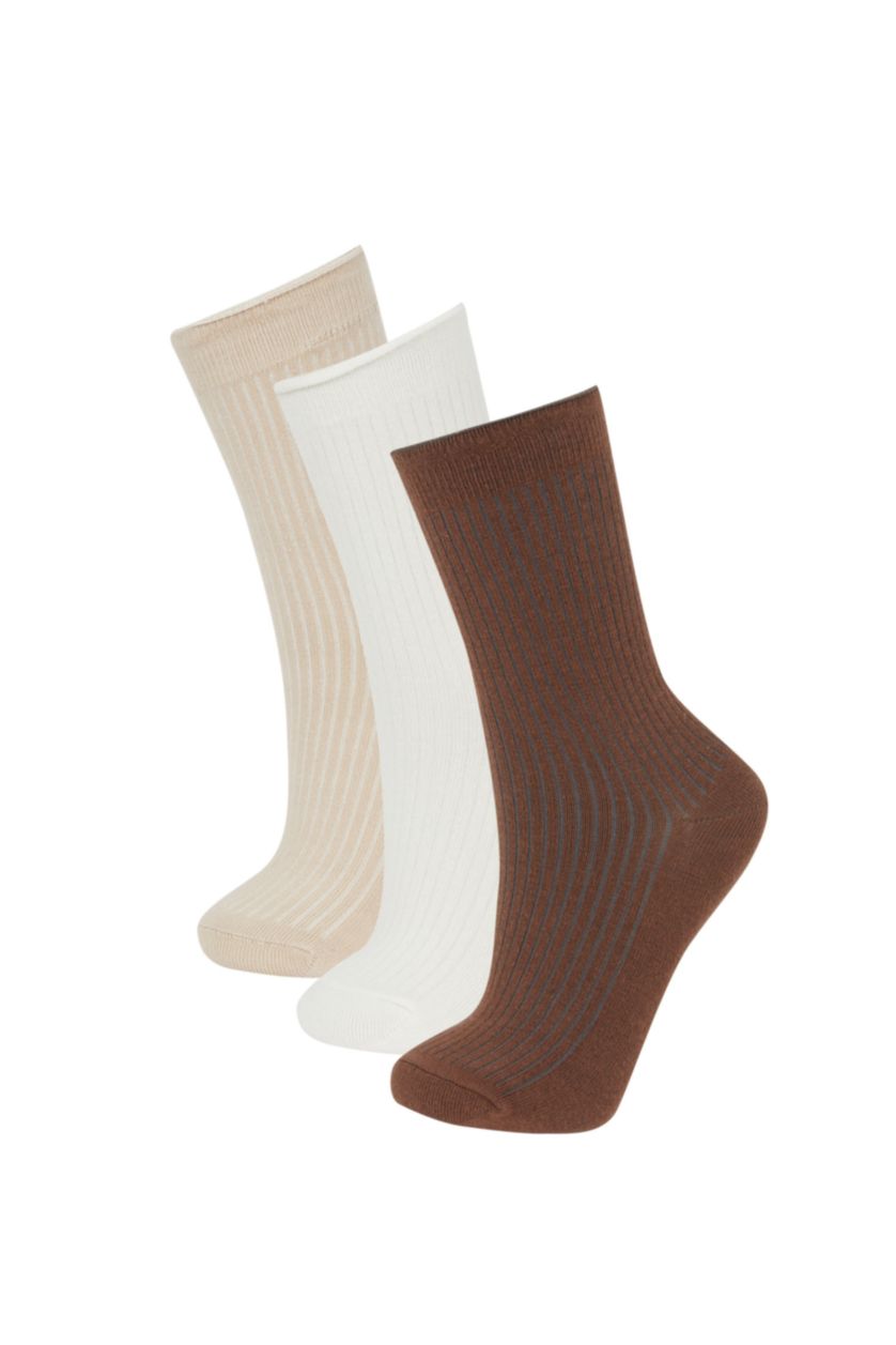 FEMME Marron 3 piece Cotton Long sock
