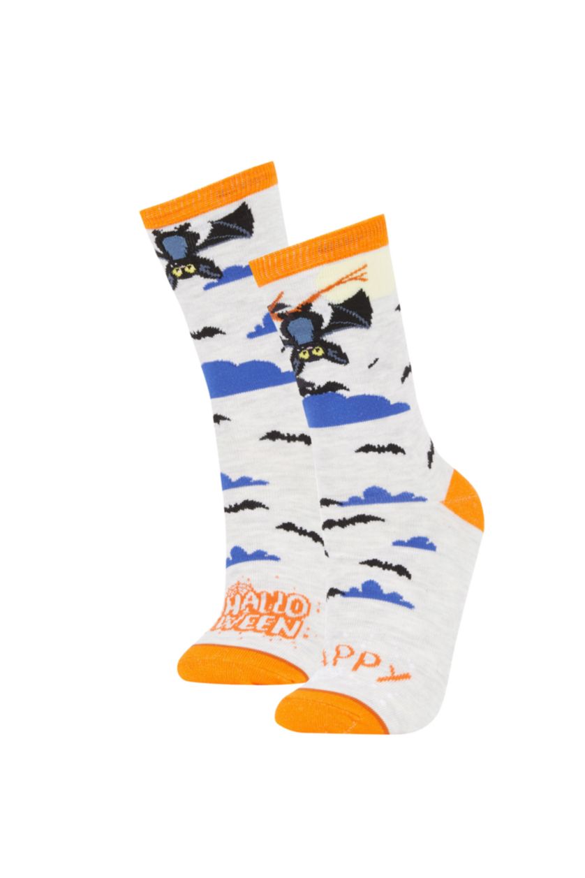 Kadın Karma Kadın Hallowen Temalı 2'li Pamuklu Uzun Çorap