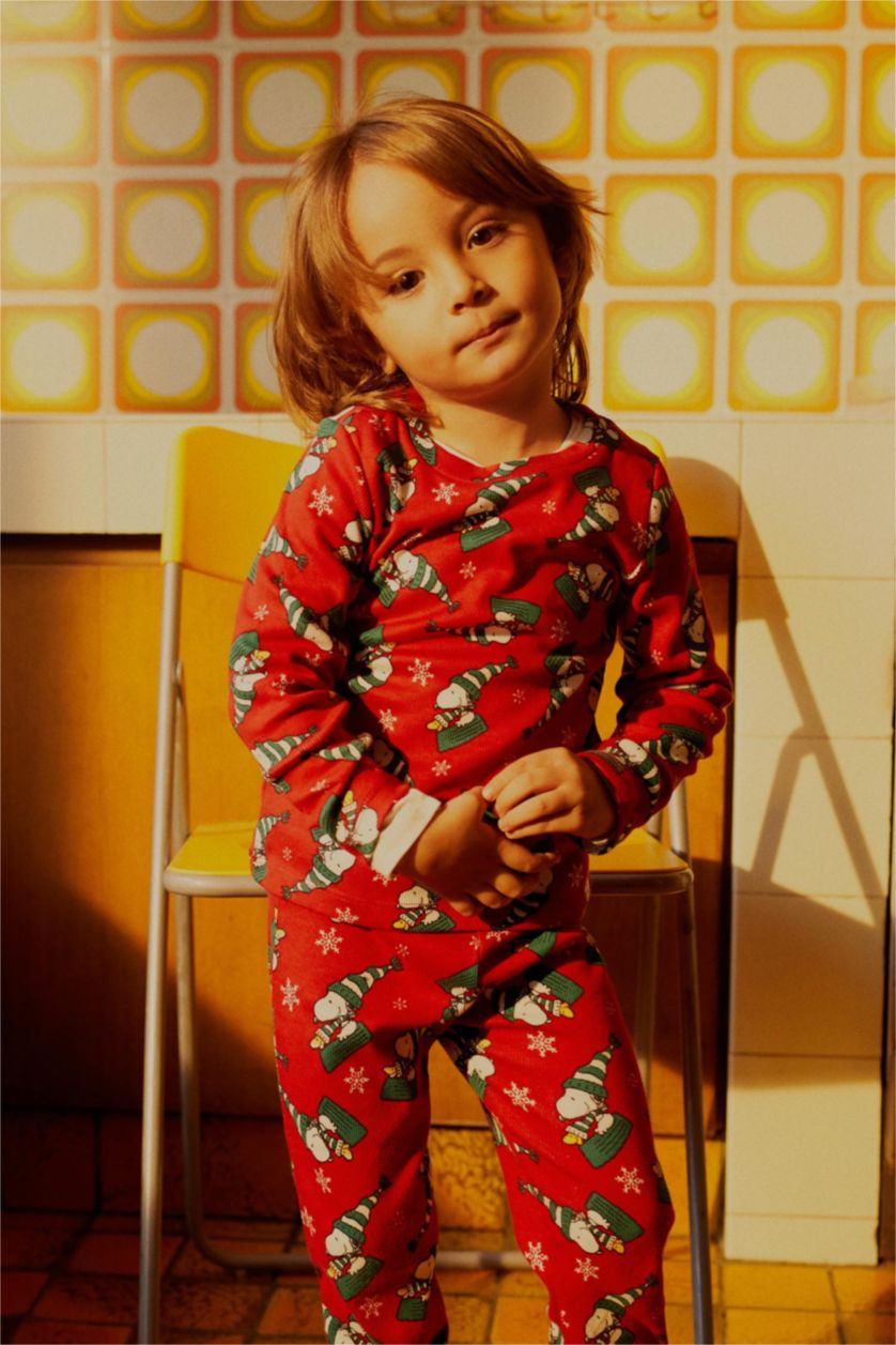 BÉBÉ GARÇON Rouge Pyjamas En Tricot Col Ras Du Cou Nouvel an Manche Longue 2 Snoopy BéBé Garçon