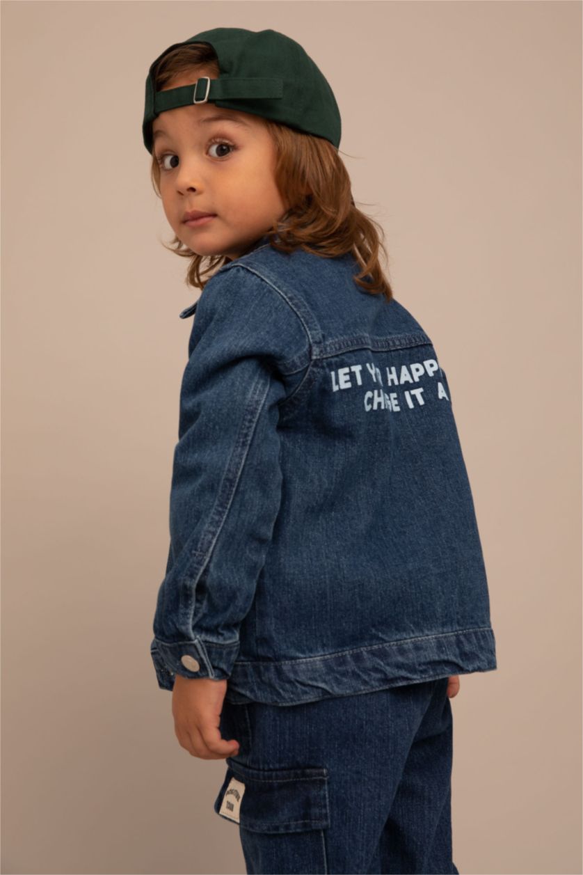 Малыши мальчики Голубрй Куртка стандартного кроя с принтом-слоганом 10 оз для малышей мальчиков