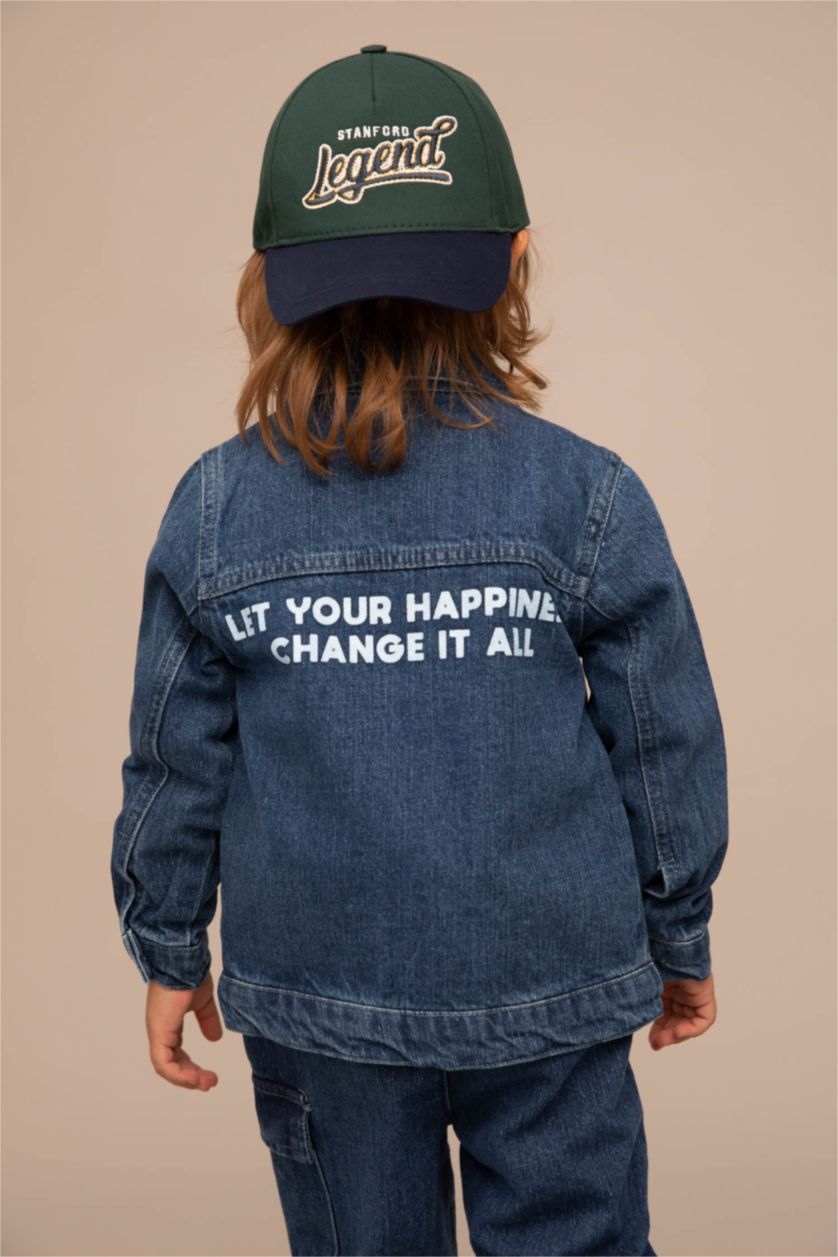 Малыши мальчики Голубрй Куртка стандартного кроя с принтом-слоганом 10 оз для малышей мальчиков