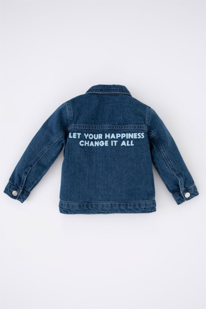 Малыши мальчики Голубрй Куртка стандартного кроя с принтом-слоганом 10 оз для малышей мальчиков