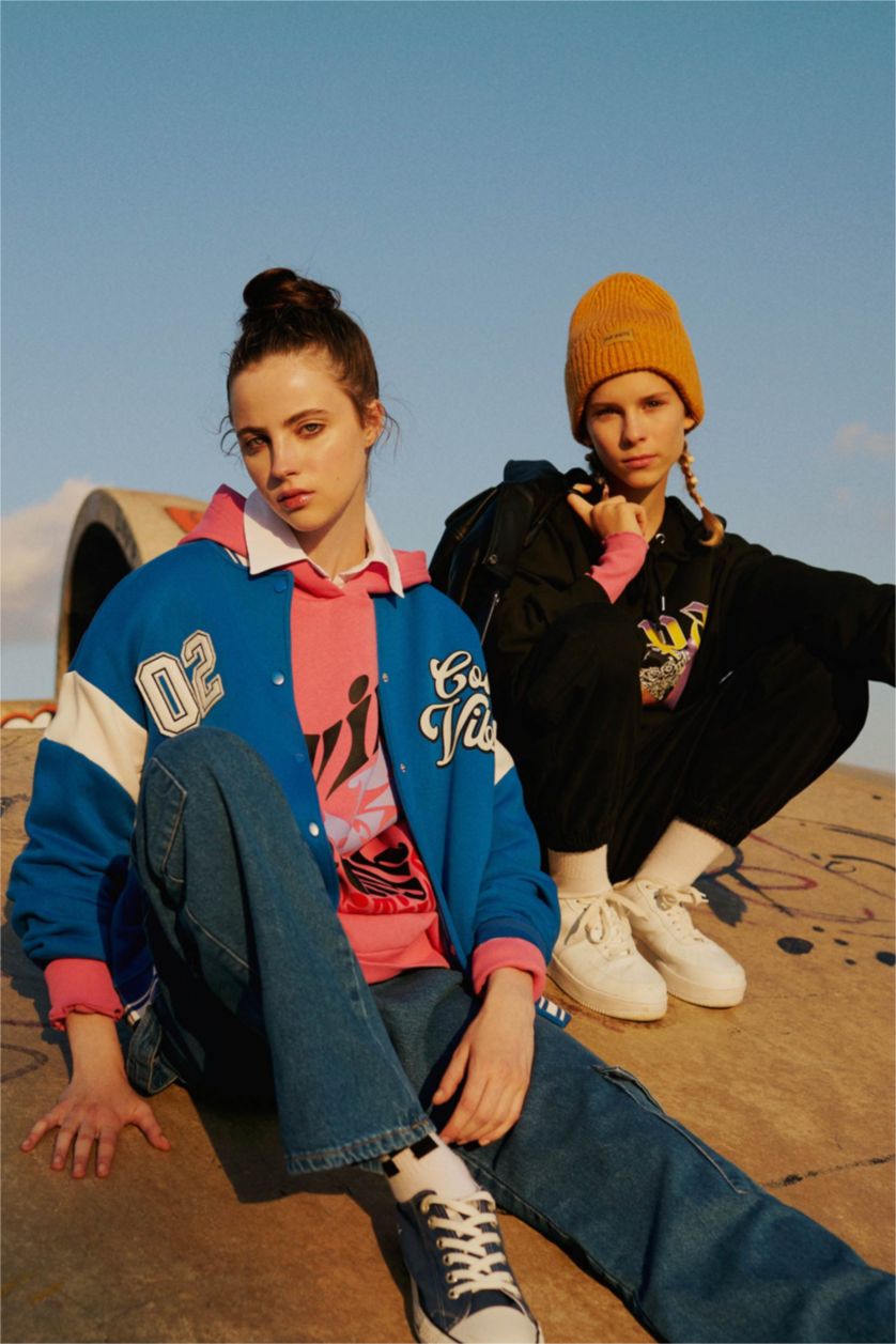 Kadın Siyah Coool Tupac Oversize Fit Kapüşonlu Sweatshirt