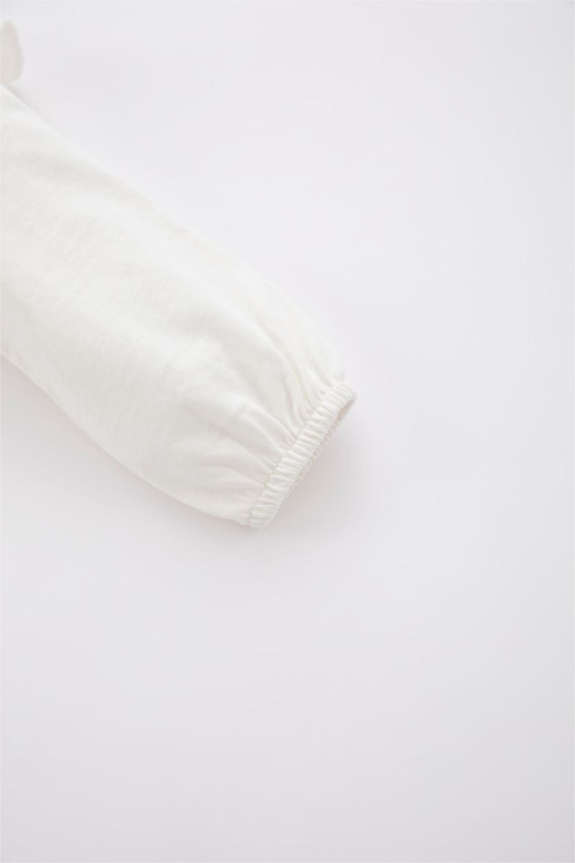 BÉBÉ FILLE Rose Clair T-shirt à manches longues et col rond en coton peigné pour bébé fille