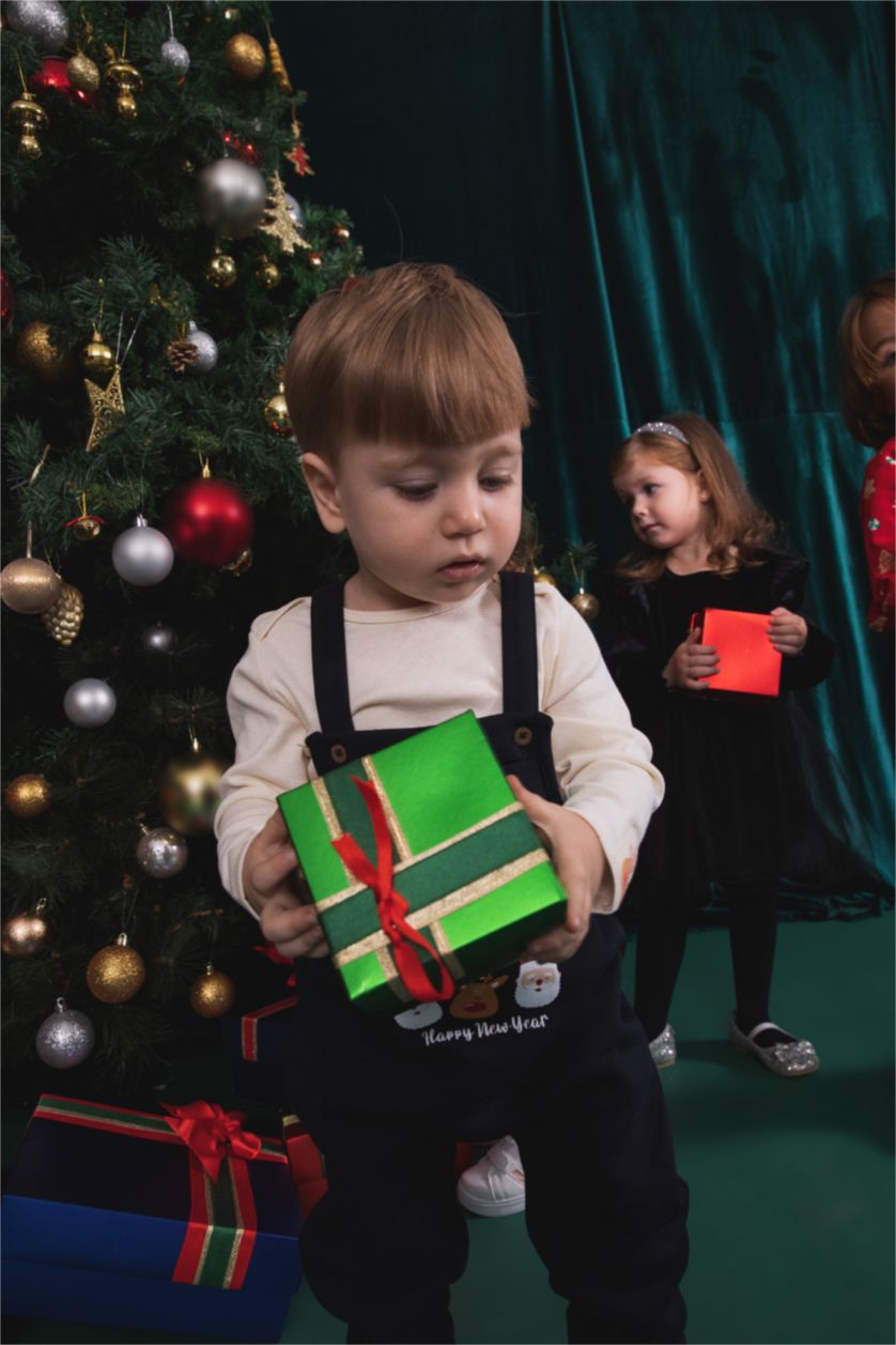 BÉBÉ GARÇON Beige Ensemble En Tricot 2 Polaires Col Ras Du Cou Nouvel an Manche Longue 2 BéBé Garçon