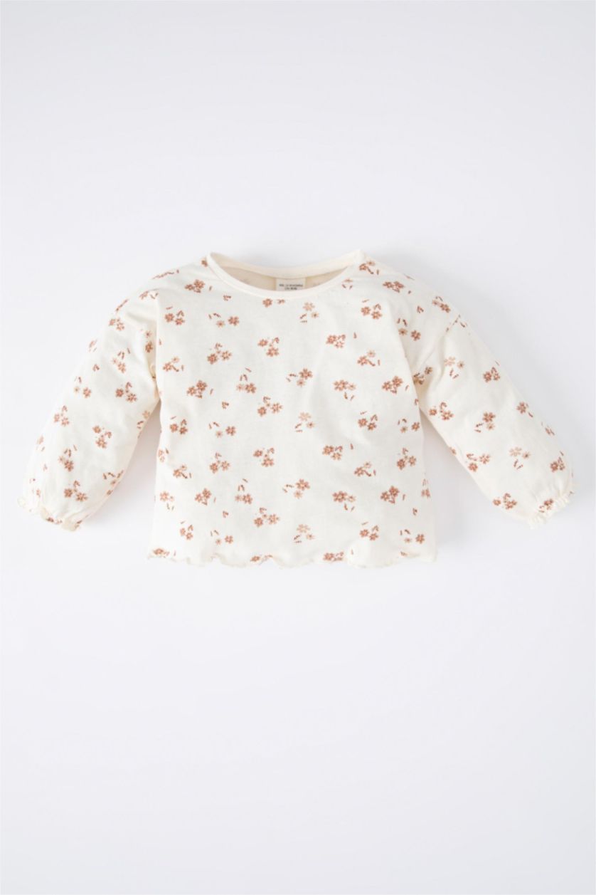 BABY GIRL Vison 2 piece Regular Fit Crew Neck Flower Set