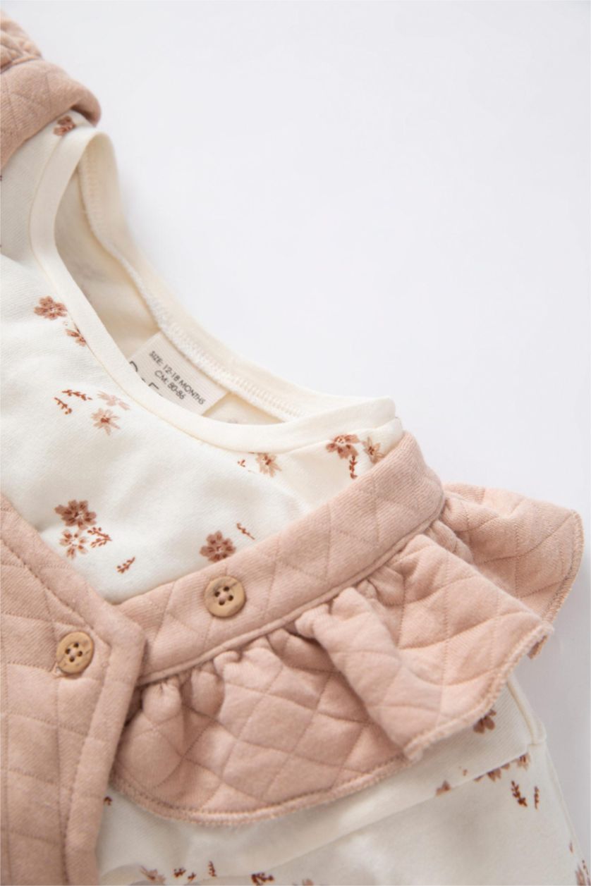 BABY GIRL Vison 2 piece Regular Fit Crew Neck Flower Set