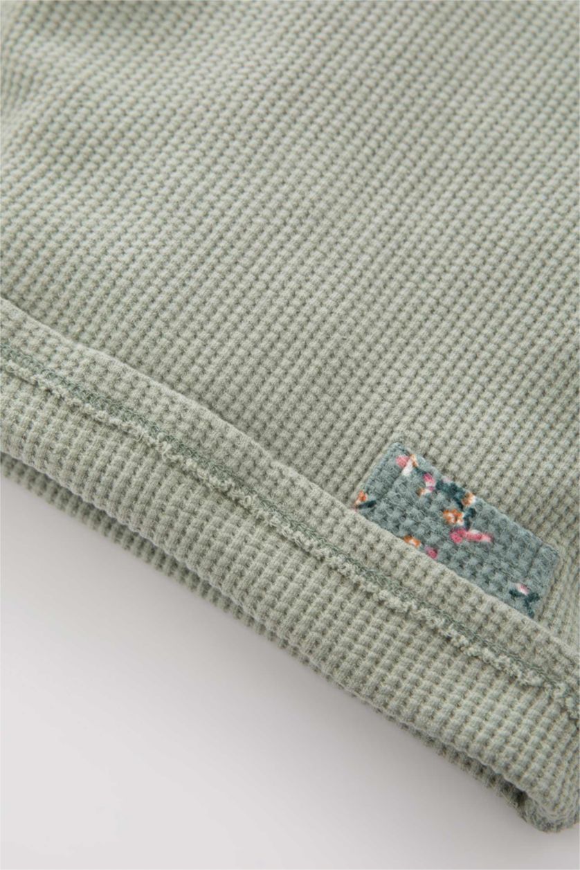 BÉBÉ FILLE Vert Clair Ensemble En Tricot Col Ras Du Cou Fleur Manche Longue 2 BéBé Fille