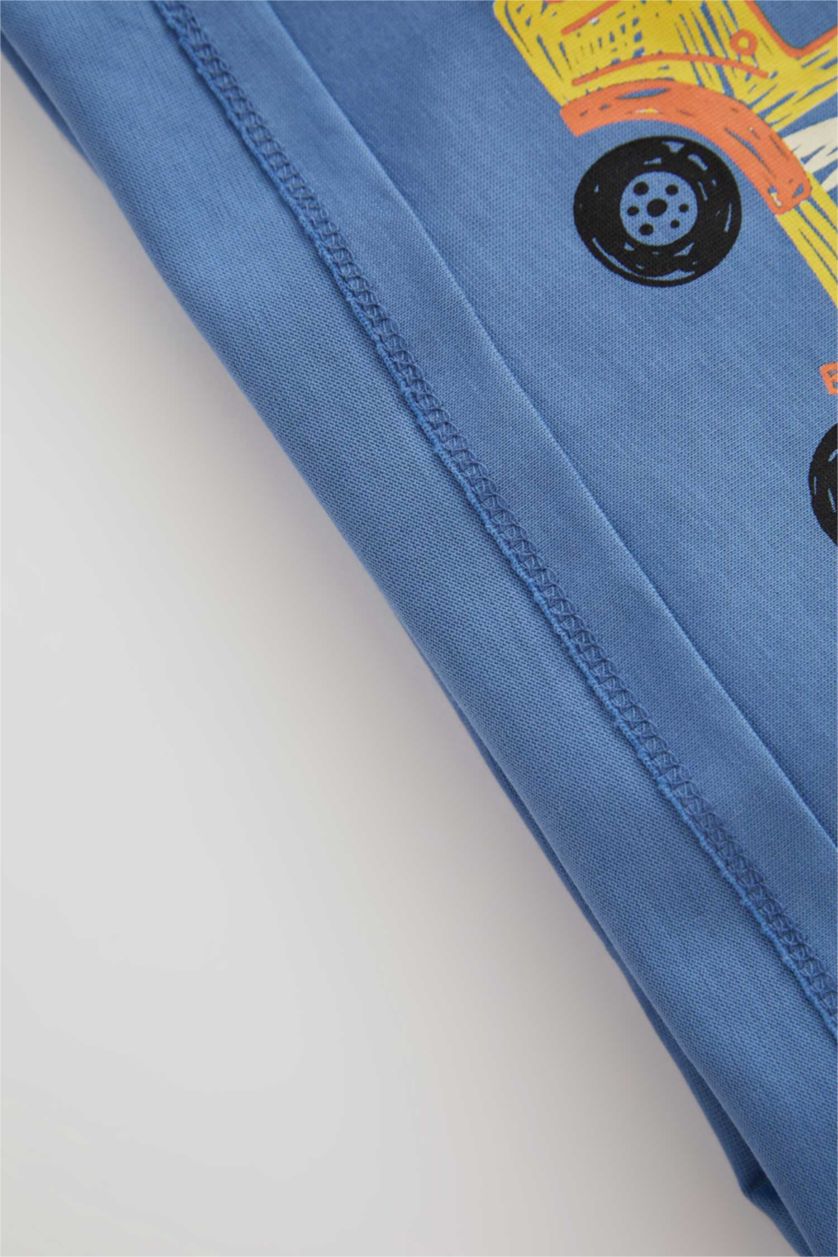 BABY BOY Dark Blue Baby Boy Crew Neck Combed Cotton Short Sleeve T-Shirt