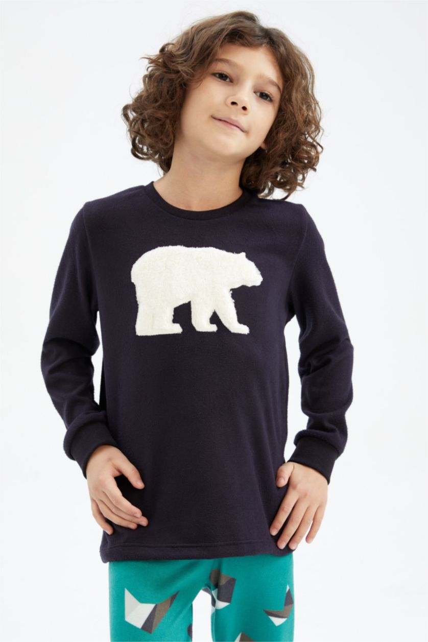 BOYS & TEENS NAVY Boys Regular Fit Thermal 2-Pack Pajamas