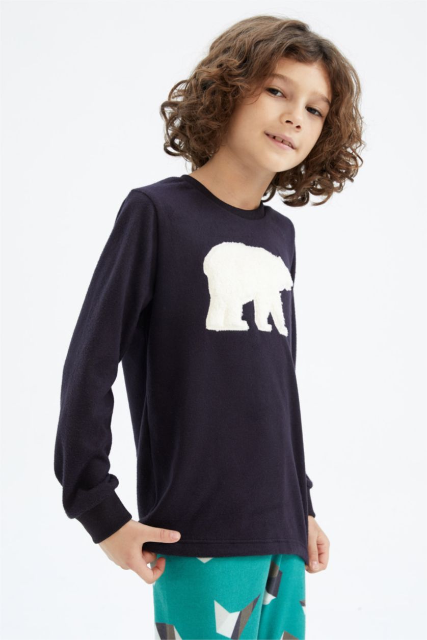 BOYS & TEENS NAVY Boys Regular Fit Thermal 2-Pack Pajamas