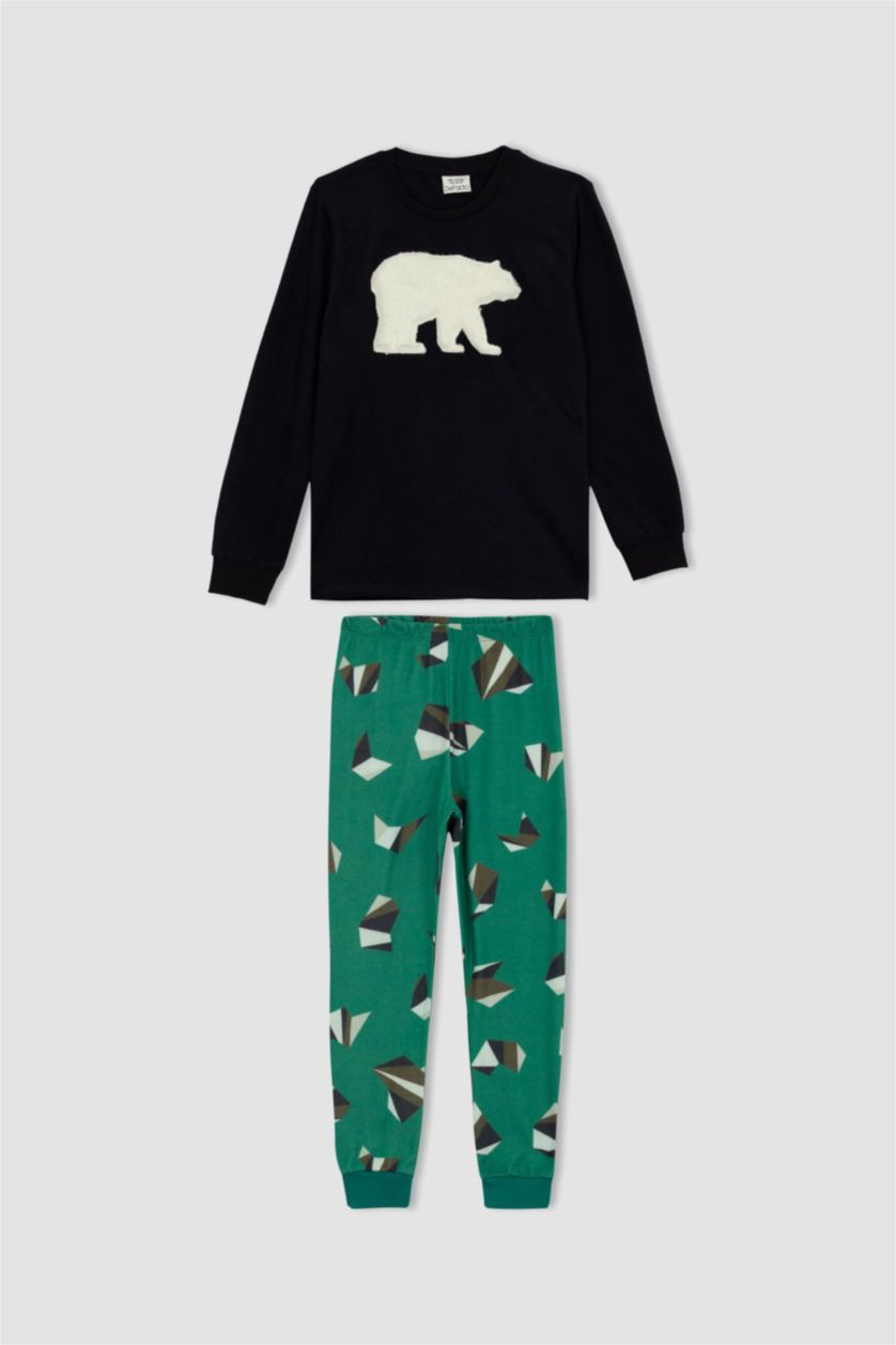 BOYS & TEENS NAVY Boys Regular Fit Thermal 2-Pack Pajamas