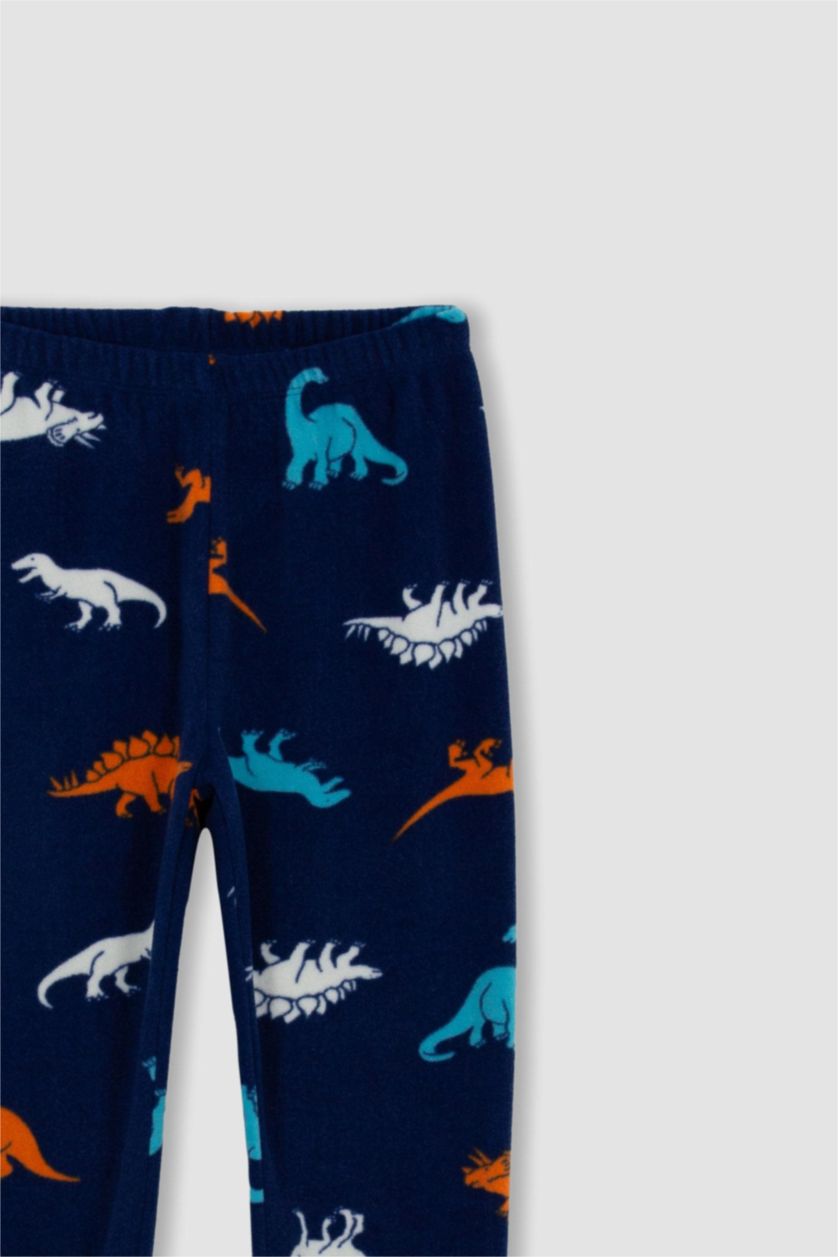 Erkek Çocuk - Genç Erkek Lacivert Erkek Çocuk Desenli Polar Uzun Kollu Pijama Takımı