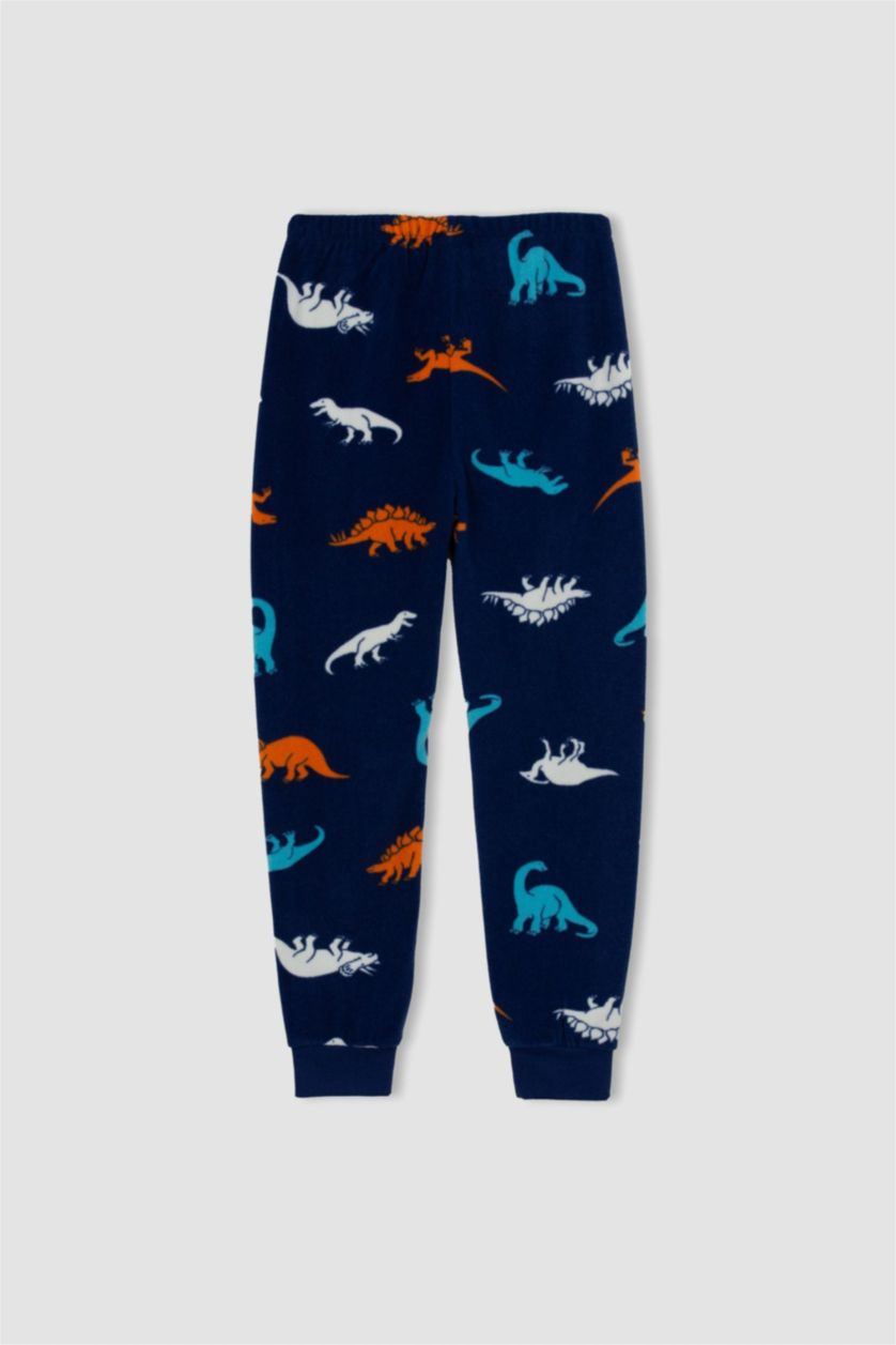 Erkek Çocuk - Genç Erkek Lacivert Erkek Çocuk Desenli Polar Uzun Kollu Pijama Takımı