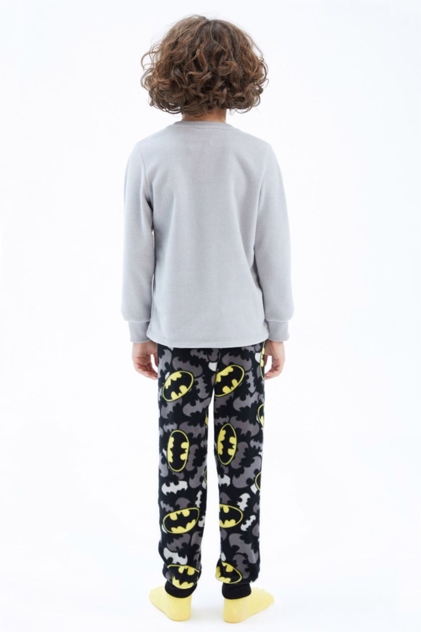 BOYS & TEENS Light Grey 2 piece Regular Fit Batman Licence Knitted Pyjamas