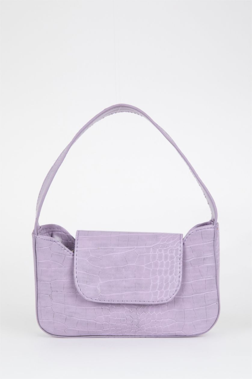 Kadın Açık Lila Kadın Croco Omuz Çantası