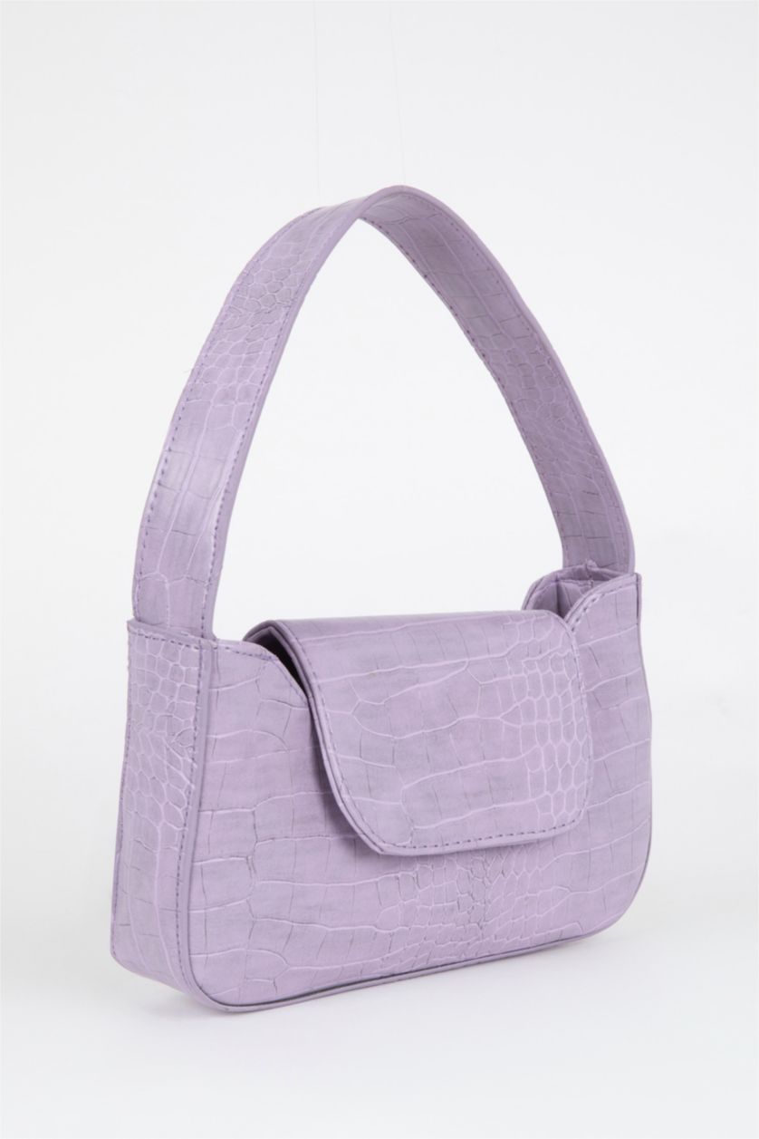 Kadın Açık Lila Kadın Croco Omuz Çantası