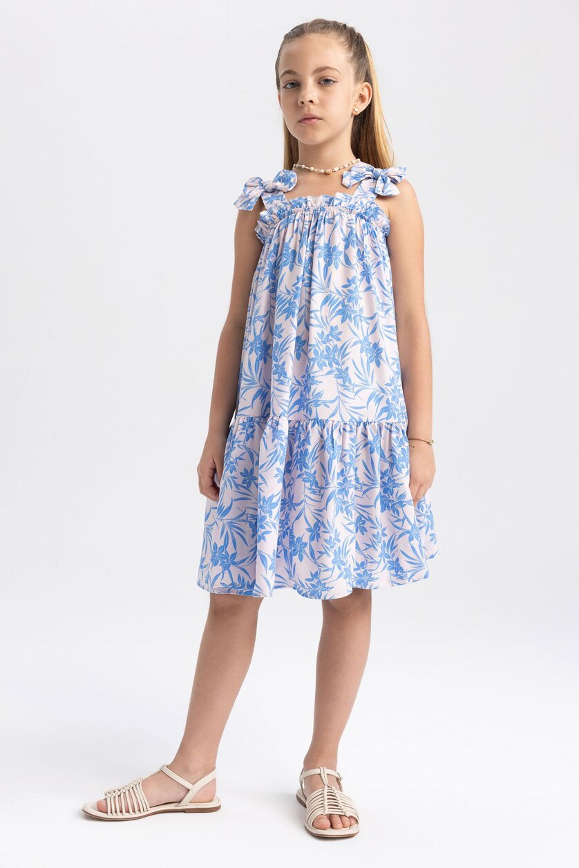 GIRLS & TEENS Light Pink Girl Patterned Sleeveless Dress