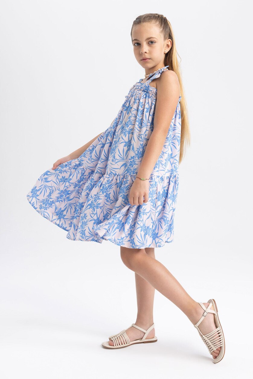 GIRLS & TEENS Light Pink Girl Patterned Sleeveless Dress