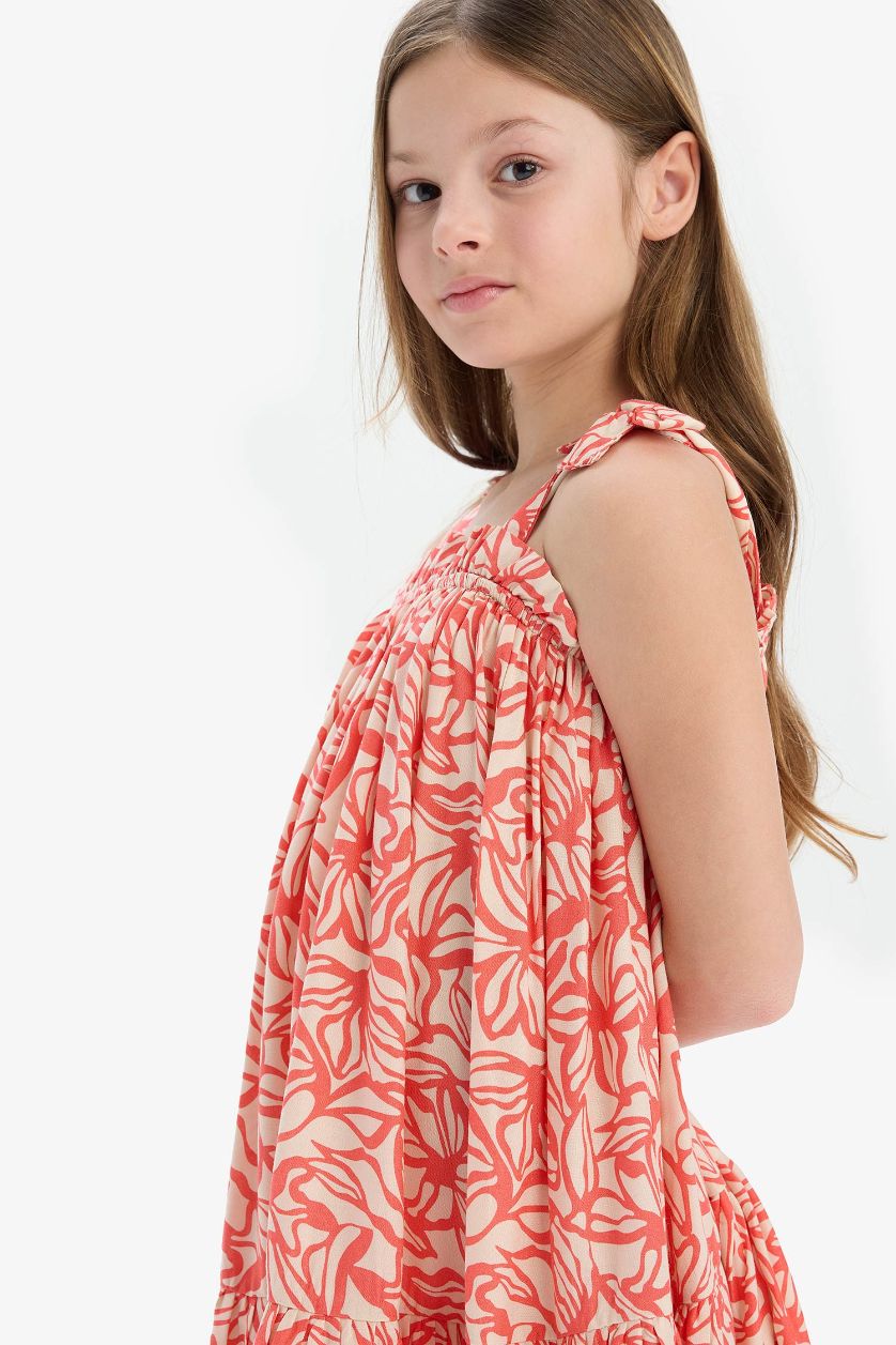 GIRLS & TEENS Coral Girl Floral Strap Dress