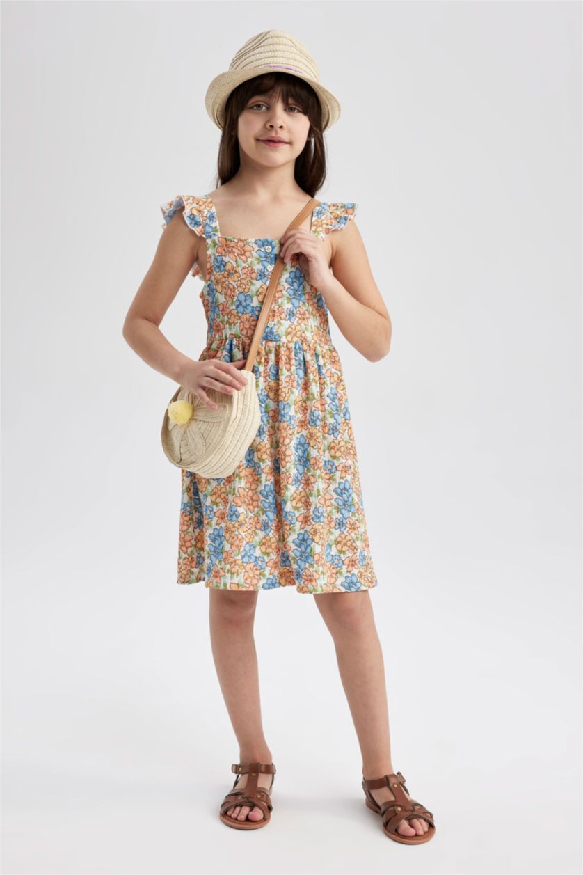 GIRLS & TEENS Ecru Strappy Knitted Dress