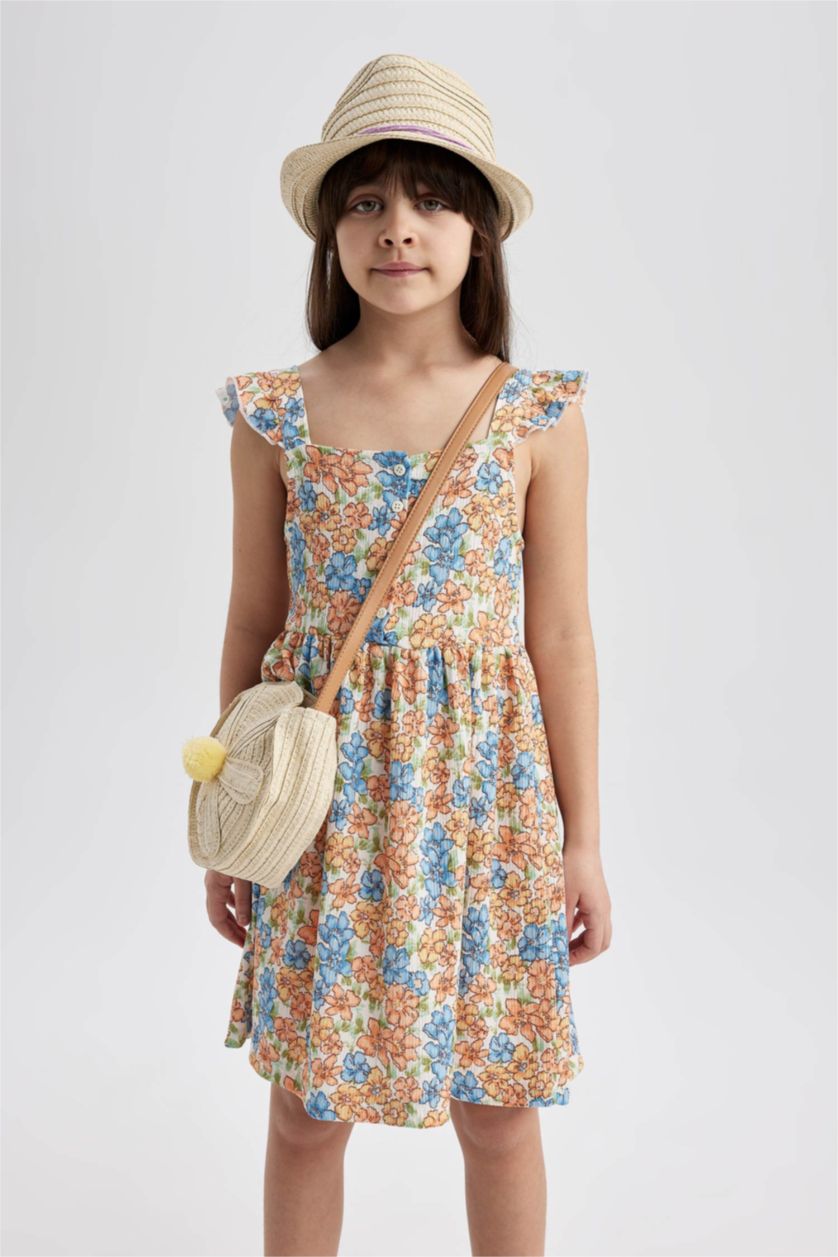 GIRLS & TEENS Ecru Strappy Knitted Dress