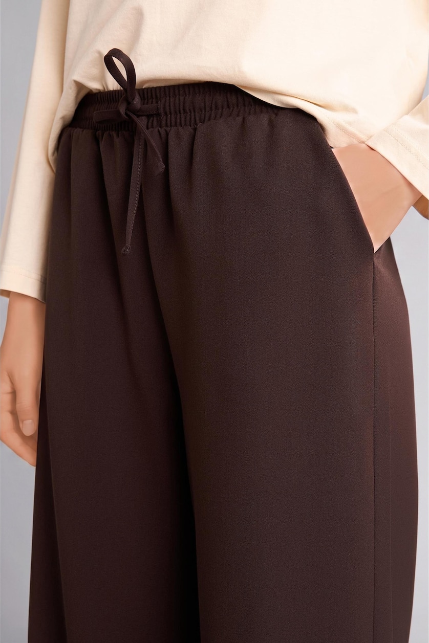 Женщины Коричневый Брюки Wide Leg