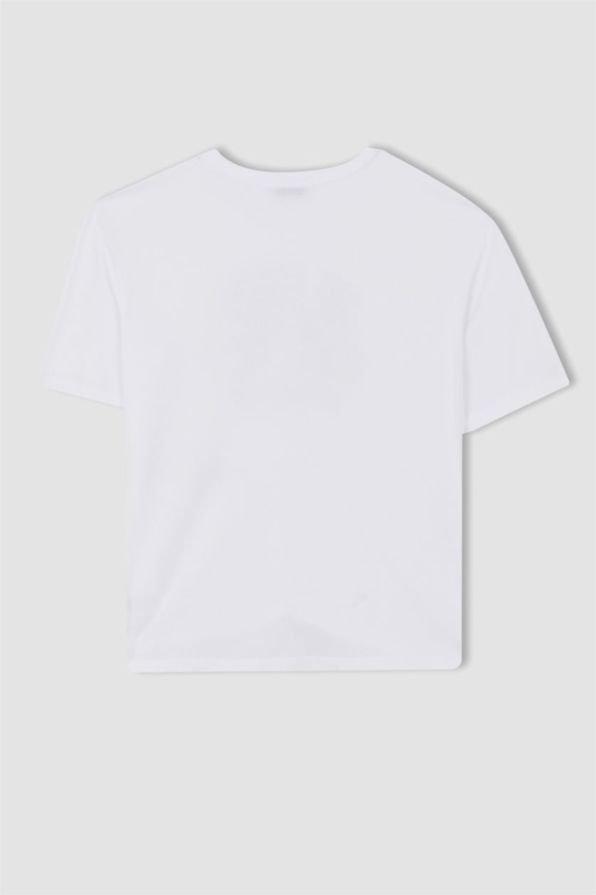 WOMAN White Regular Fit Floral Short Sleeve Maternity Cotton T-Shirt