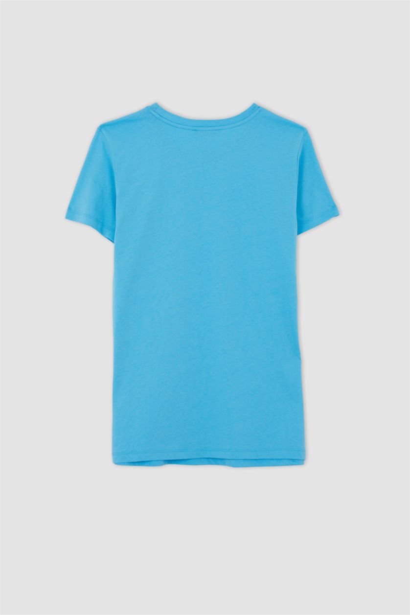 FEMME Bleu T-shirt de maternité à manches courtes avec imprimé à coupe régulière