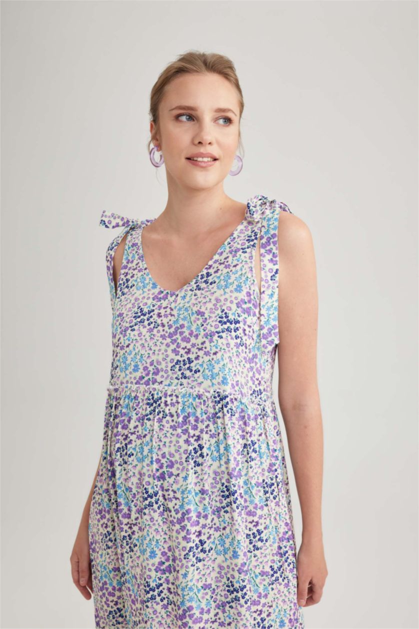 WOMAN Lilac Regular Fit Long Maternity Dress