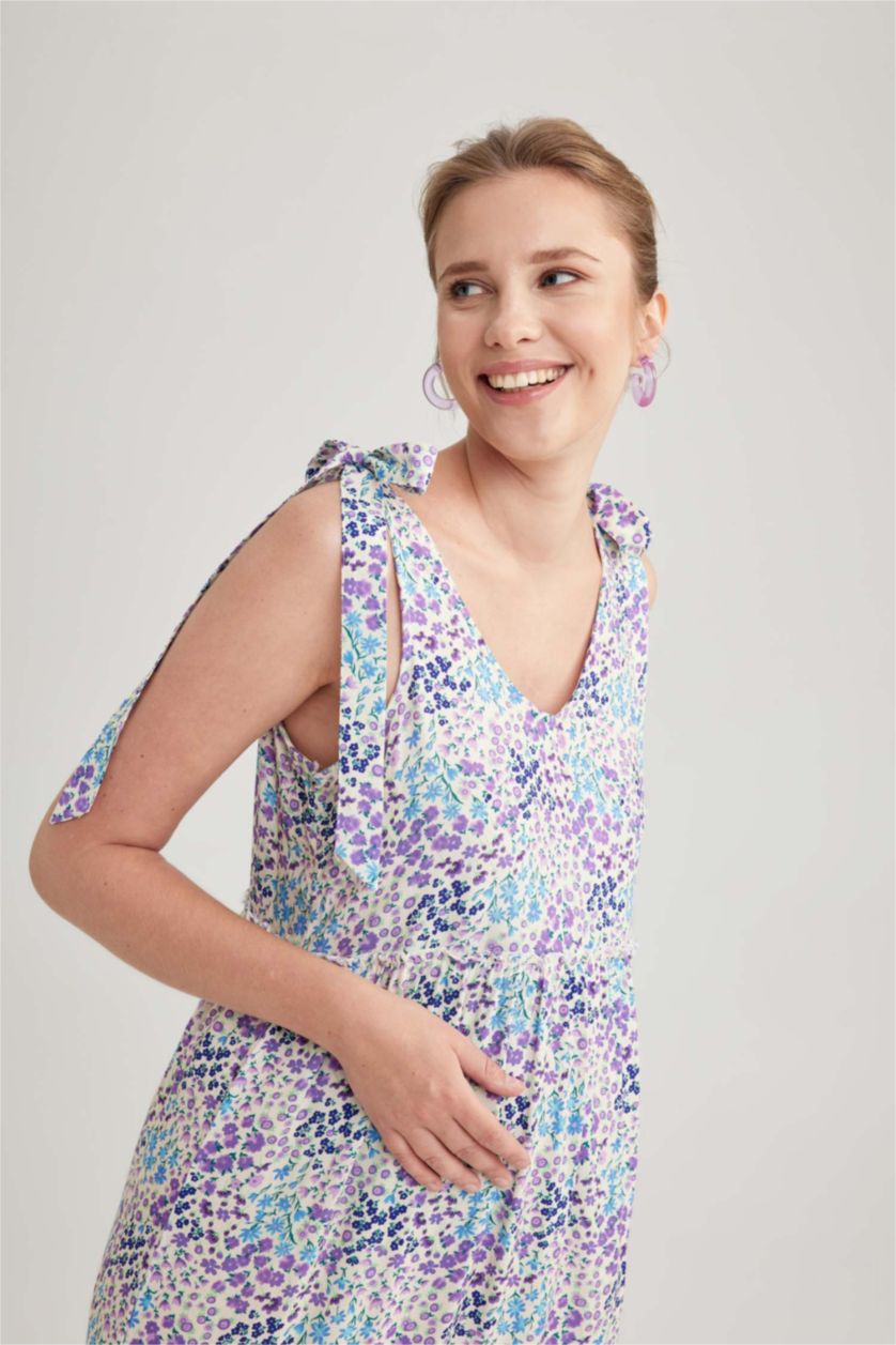 WOMAN Lilac Regular Fit Long Maternity Dress