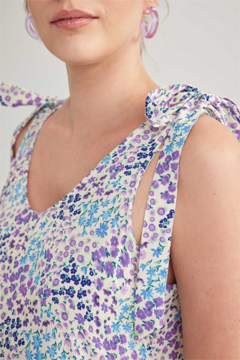 WOMAN Lilac Regular Fit Long Maternity Dress