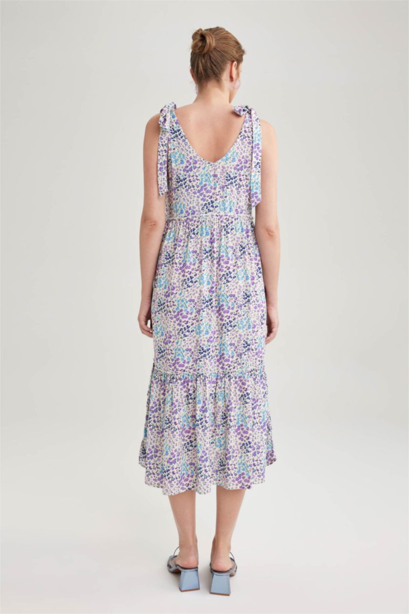 WOMAN Lilac Regular Fit Long Maternity Dress