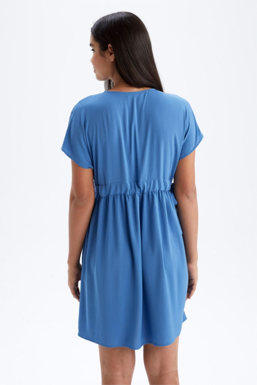 نساء أزرق فستان حمل ستاندارت قصة عادية