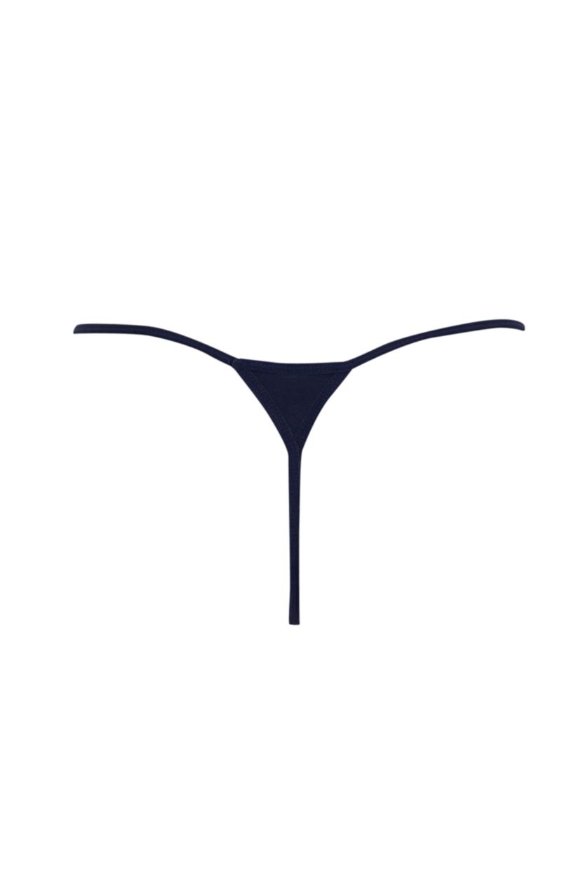 Kadın Lacivert Fall in Love Slogan Baskılı String Külot