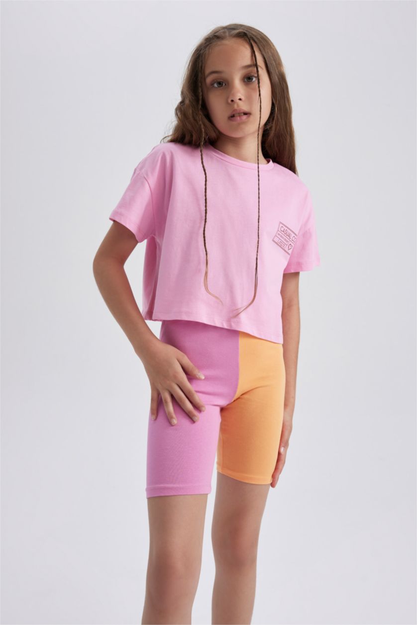 GIRLS & TEENS Pink Girl Biker Short Leggings