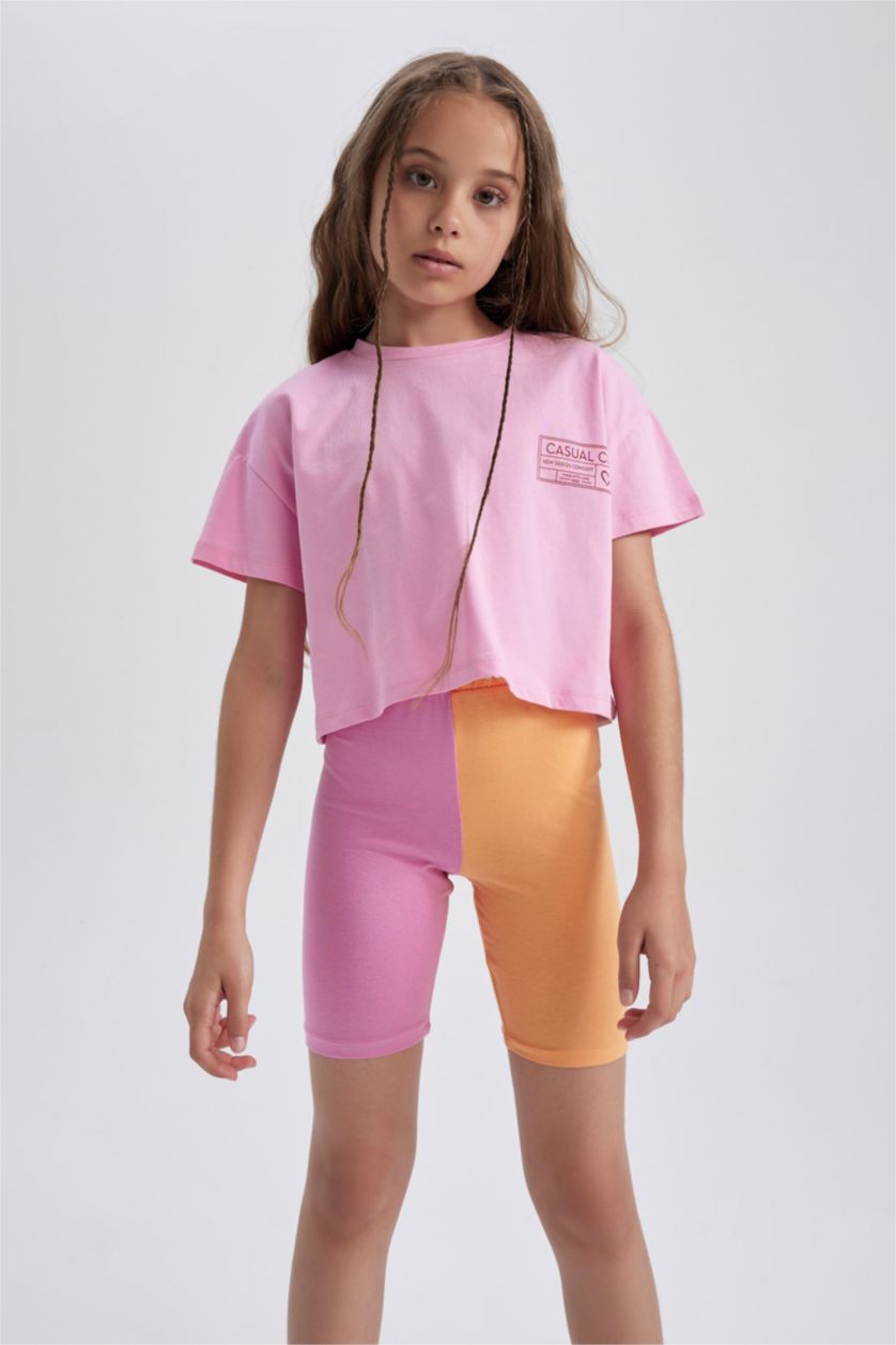 GIRLS & TEENS Pink Girl Biker Short Leggings