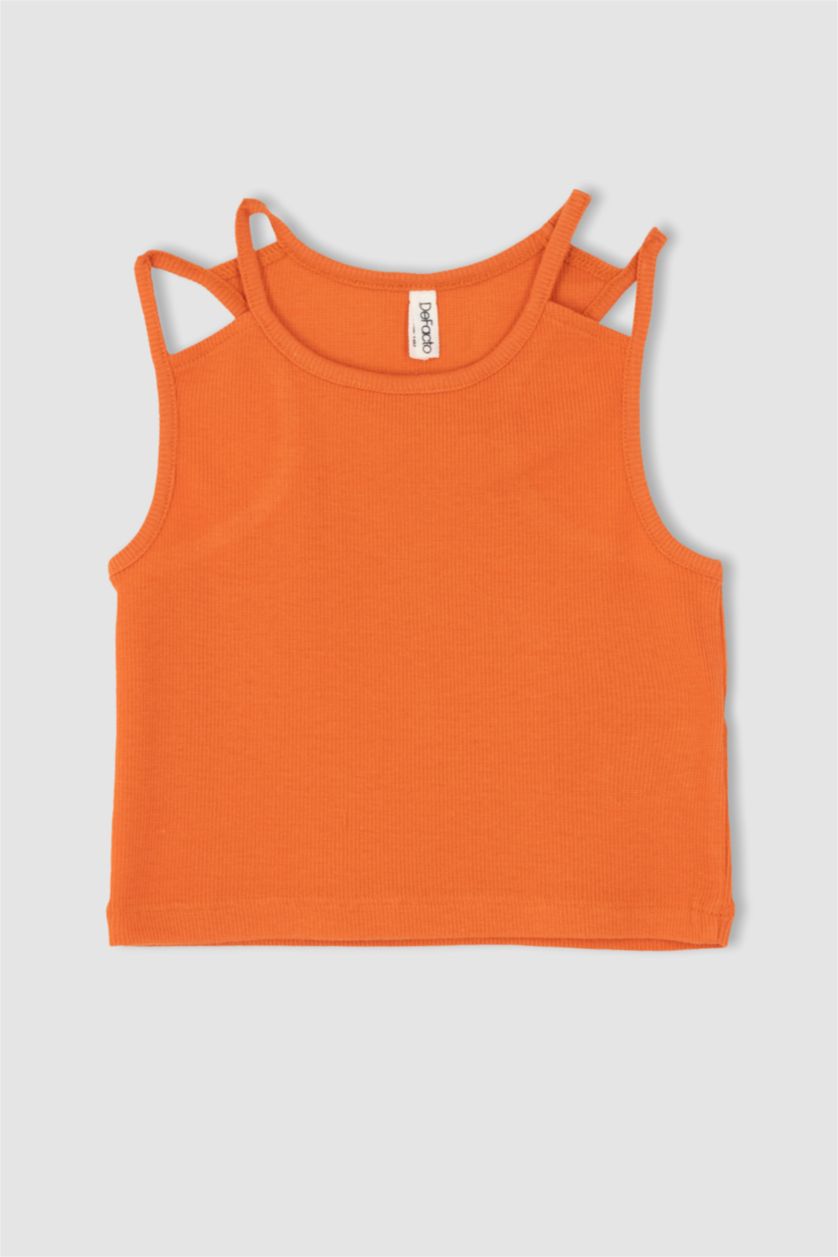 FILLES Orange Débardeur Coupe slim raccourcie
