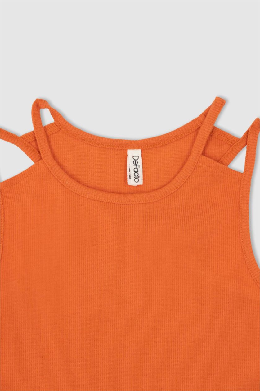 FILLES Orange Débardeur Coupe slim raccourcie
