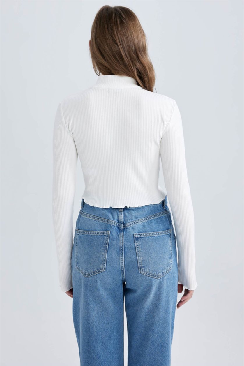 FEMME Blanc Cardigan Coupe Slim